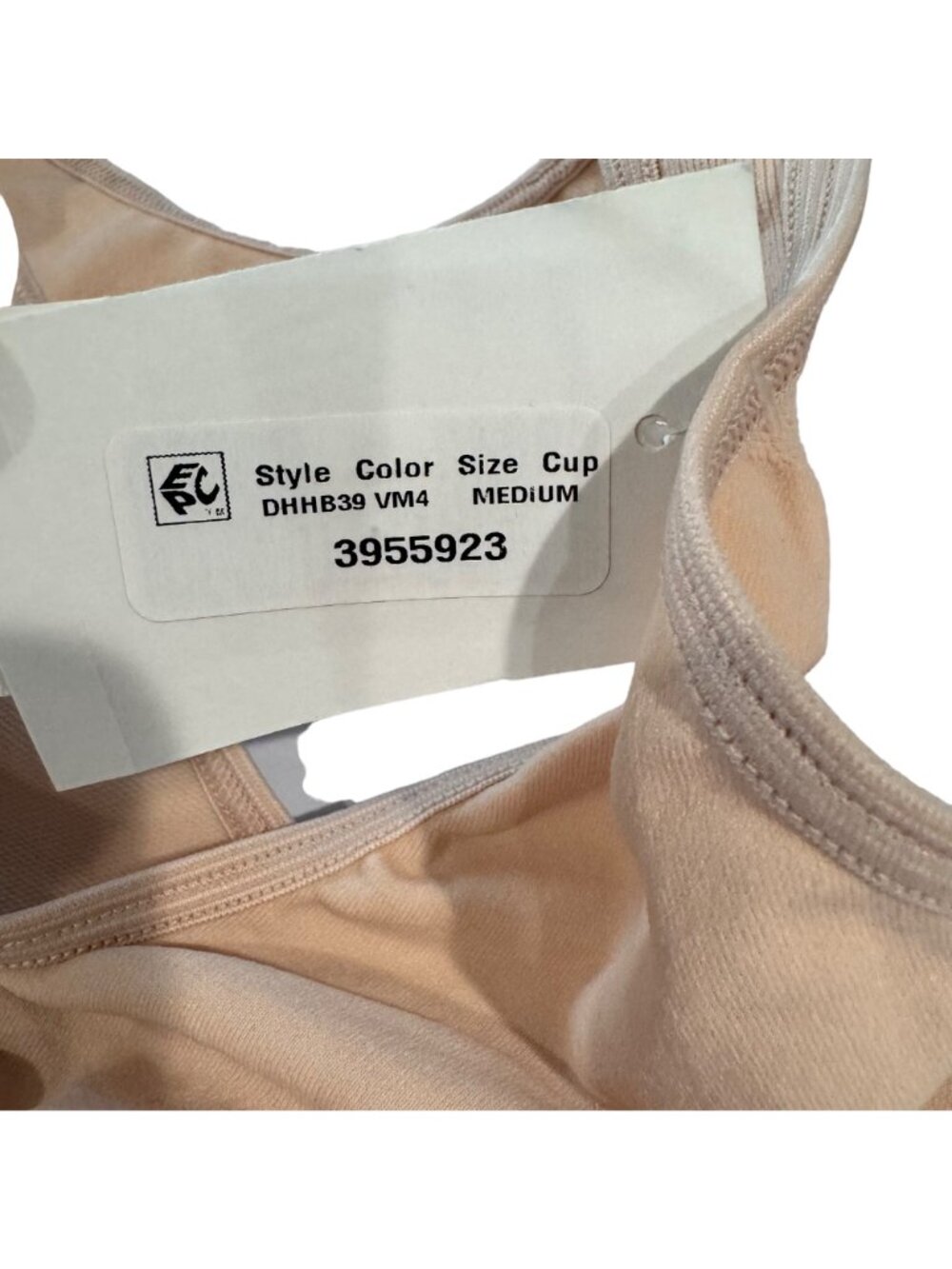 Fruit Of The Loom Comfort Flex Fit Wireless Sports Bra M DHHB39 Soft Taupe NWT - Picture 5 of 9